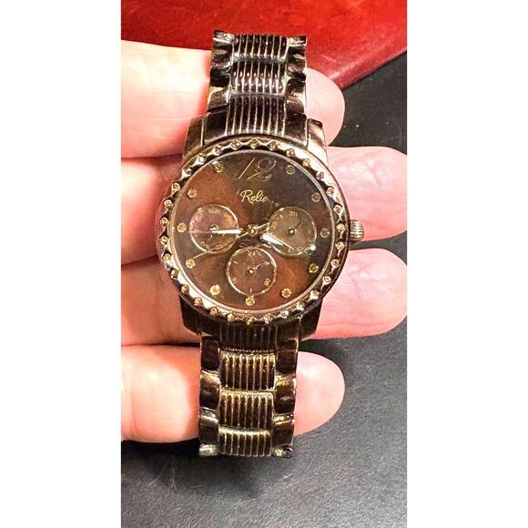 Women's 33mm Bronze Tone Relic Watch, Multifuncion Style, Water Resistant - Picture 1 of 4